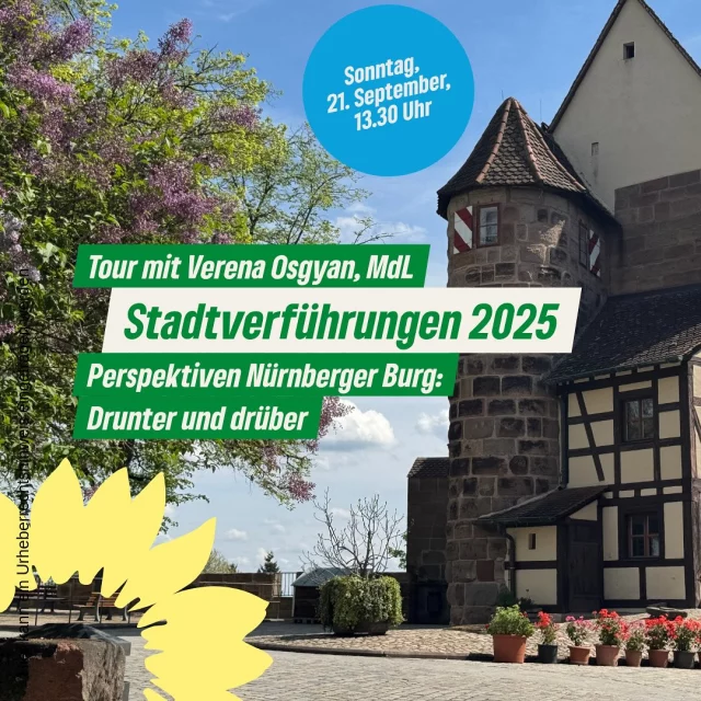 Kommenden Sonntag, dem 21. September 2025 geht es bei den diesjährigen Stadtverführungen auf meinem Rundgang drunter und drüber auf und um die Nürnberger Burg. Auf der Kaiserburg und den abgehenden Wegen gibt es viele lauschige und überraschende Perspektiven. Interessierte bekommen einen exklusiven Einblick ganz oben in den Merian-Garten und seine Pflanzenwelt, die schon die Künstlerin und Naturforscherin Maria Sibylla Merian in ihren Büchern vermerkte. Anschließend geht es durch den Burg- und Bürgermeistergarten herunter und zum Heilkräutergarten wo es viele Pflanzen zu entdecken gibt, die uns Menschen und auch der Artenvielfalt guttun. Auch der Spittlertorzwinger hat schöne Ecken zum Verweilen und zweitere Perspektiven der Nürnberger Altstadt. Zudem gibt es einen Ausblick auf die Landesgartenschau 2030. Und was der Närrische Prisaun ist, erfährt man bei der letzten Etappe. Treffpunkt ist um 13.30 Uhr am Meriangarten - Herzliche Einladung an alle, sich uns anzuschließen! #Stadtverführungen #Nürnberg